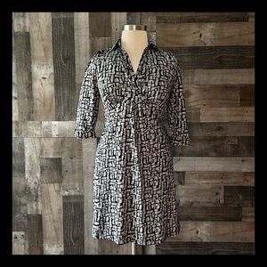 Two Hearts Maternity v-neck striped midi dress pregnancy medium dark feminine